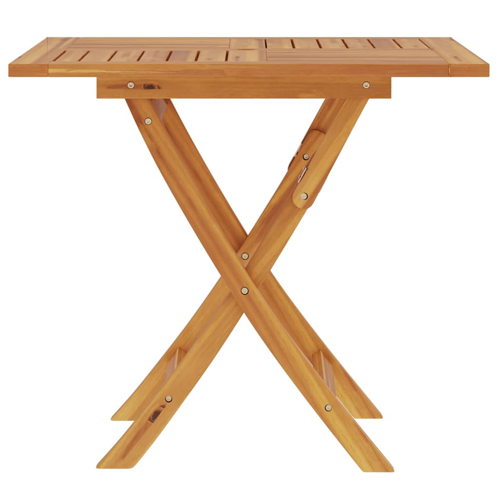 Mesa De Jardín Plegable Madera De Teca Maciza 85X85X76 Cm