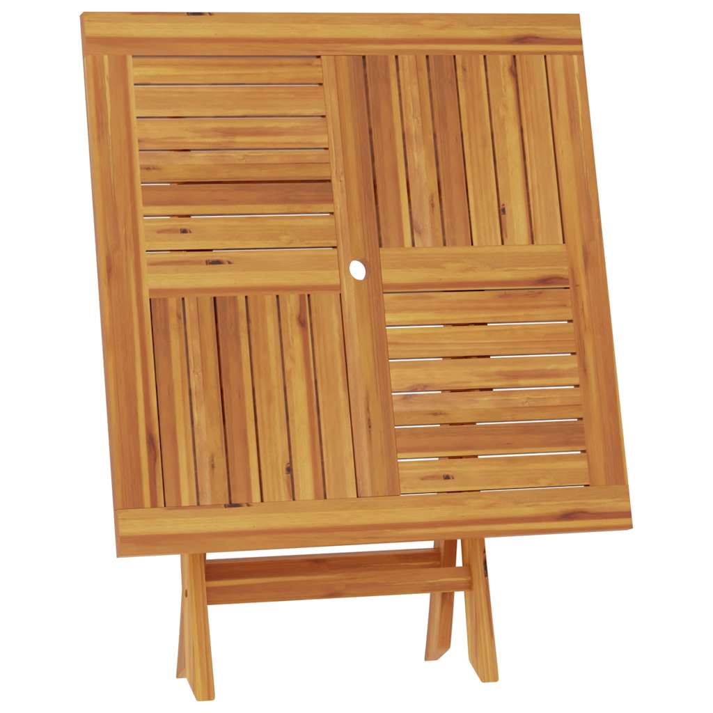 Mesa De Jardín Plegable Madera De Teca Maciza 85X85X76 Cm