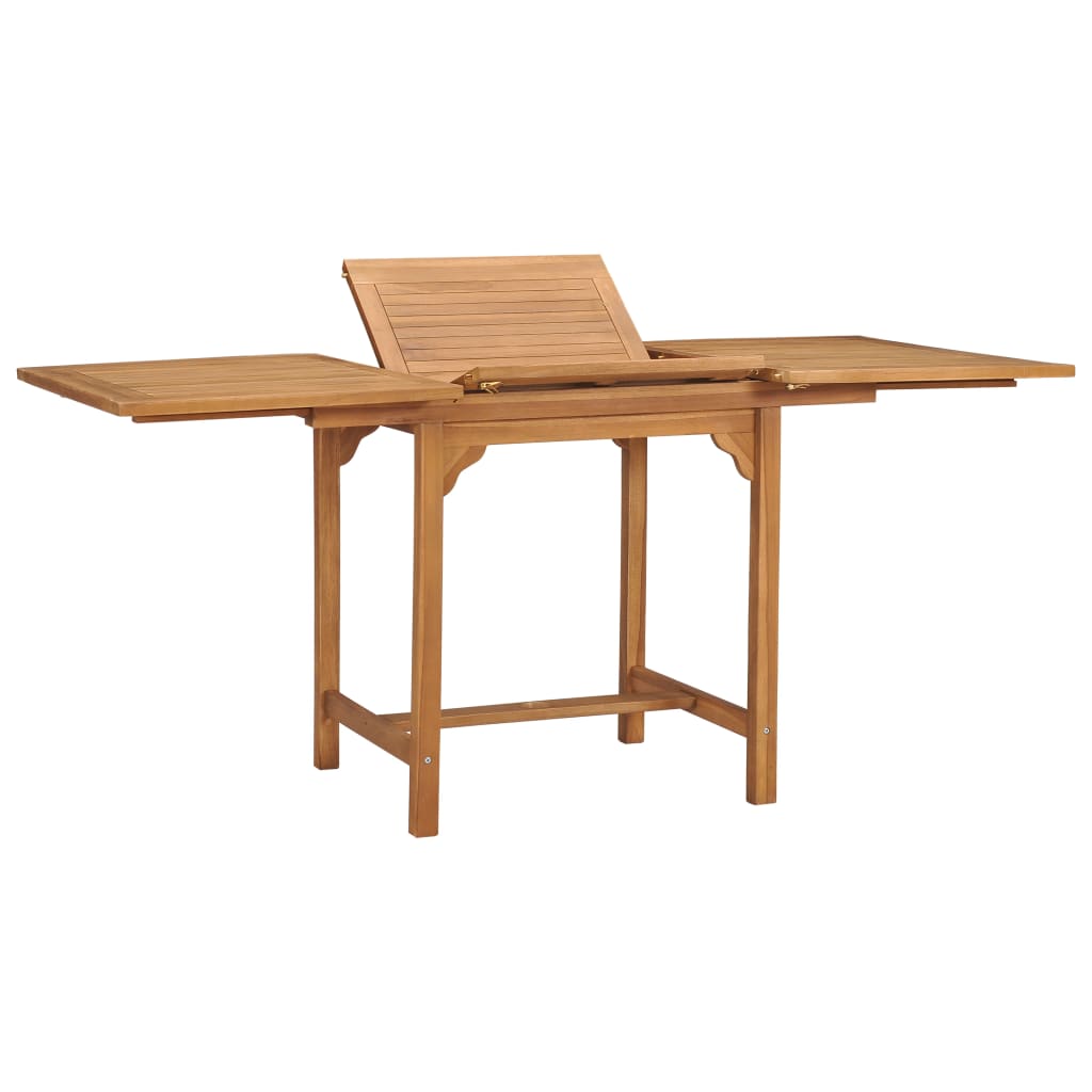 Mesa De Jardín Extensible Madera Maciza Teca (110-160)X80X75Cm
