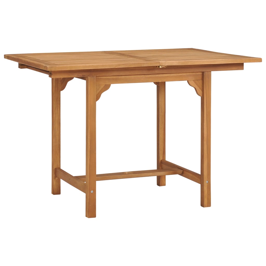 Mesa De Jardín Extensible Madera Maciza Teca (110-160)X80X75Cm