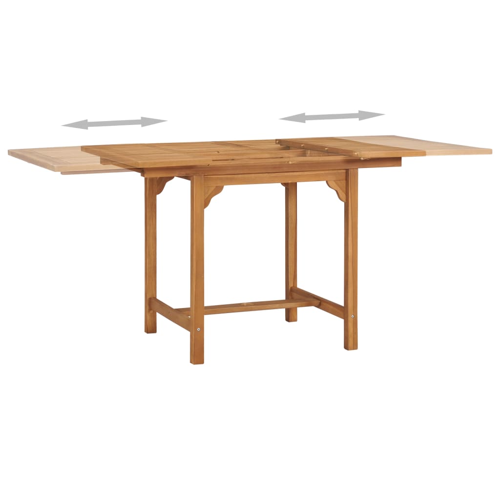 Mesa De Jardín Extensible Madera Maciza Teca (110-160)X80X75Cm