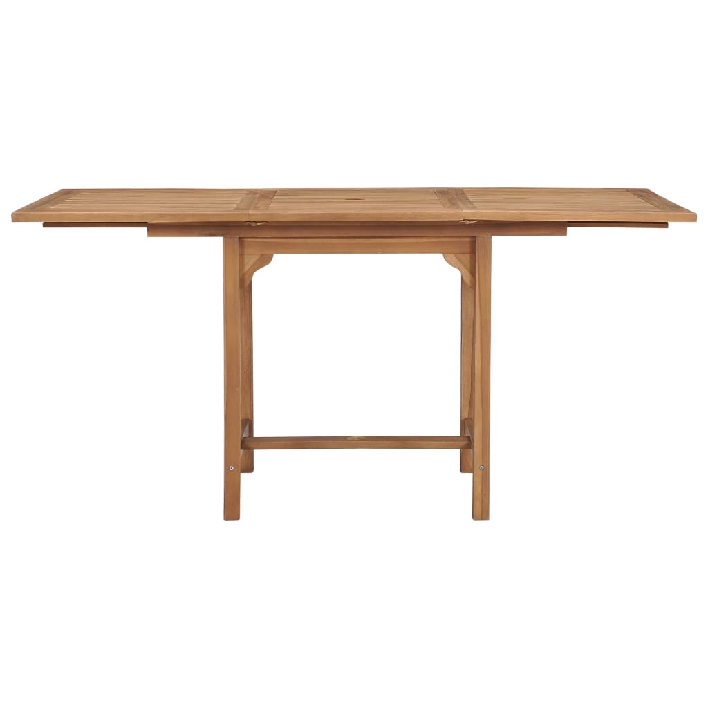 Mesa De Jardín Extensible Madera Maciza Teca (110-160)X80X75Cm