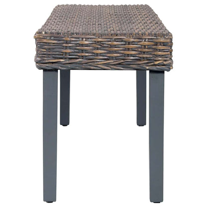 Banco De Ratán Kubu Y Madera Maciza De Caoba 110 Cm