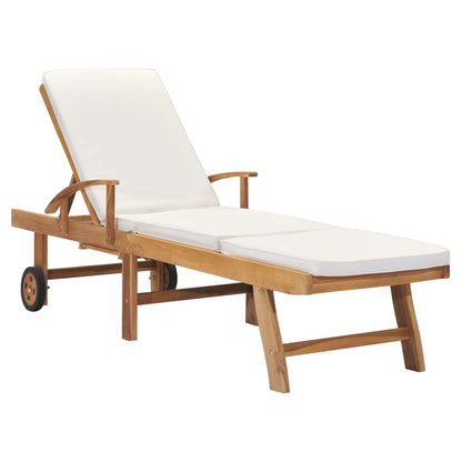 Tumbona Con Cojín Madera Maciza De Teca