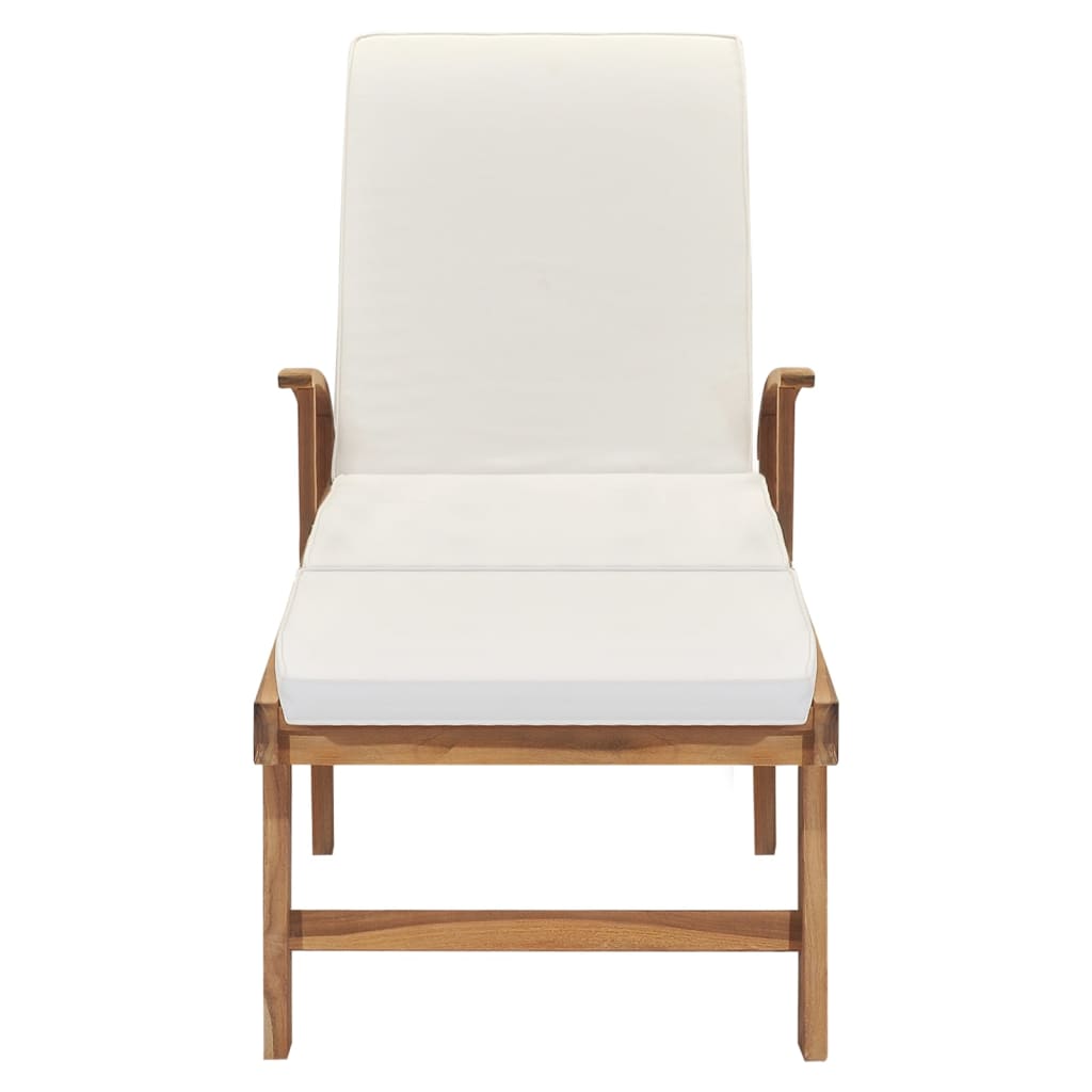 Tumbona Con Cojín Madera Maciza De Teca