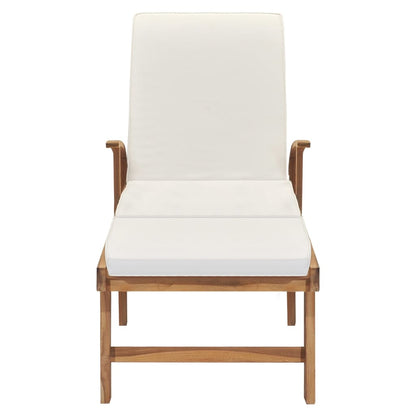 Tumbona Con Cojín Madera Maciza De Teca