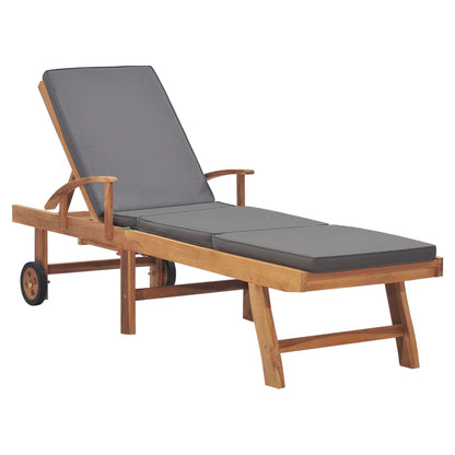 Tumbona Con Cojín Madera Maciza De Teca