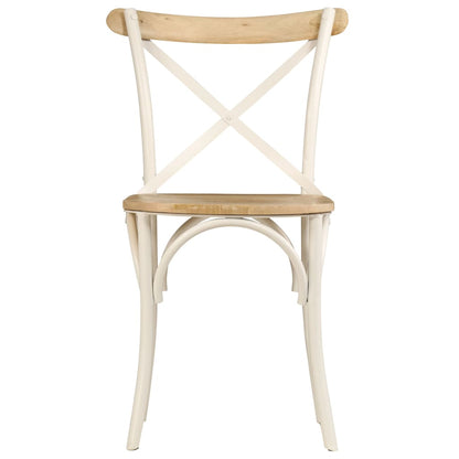Sillas Con Respaldo Cruzado 4 Uds Madera Maciza De Mango Blanco