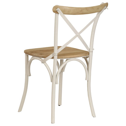 Sillas Con Respaldo Cruzado 4 Uds Madera Maciza De Mango Blanco