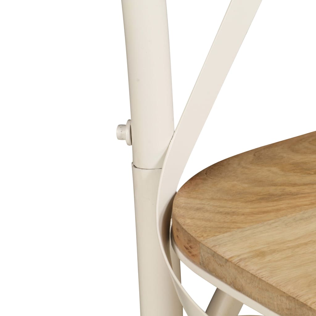 Sillas Con Respaldo Cruzado 4 Uds Madera Maciza De Mango Blanco