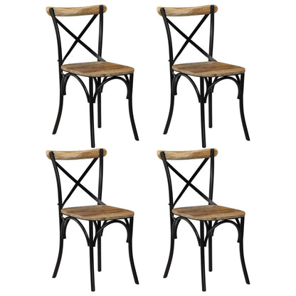 Sillas Con Respaldo Cruzado 4 Uds Madera Maciza De Mango Blanco