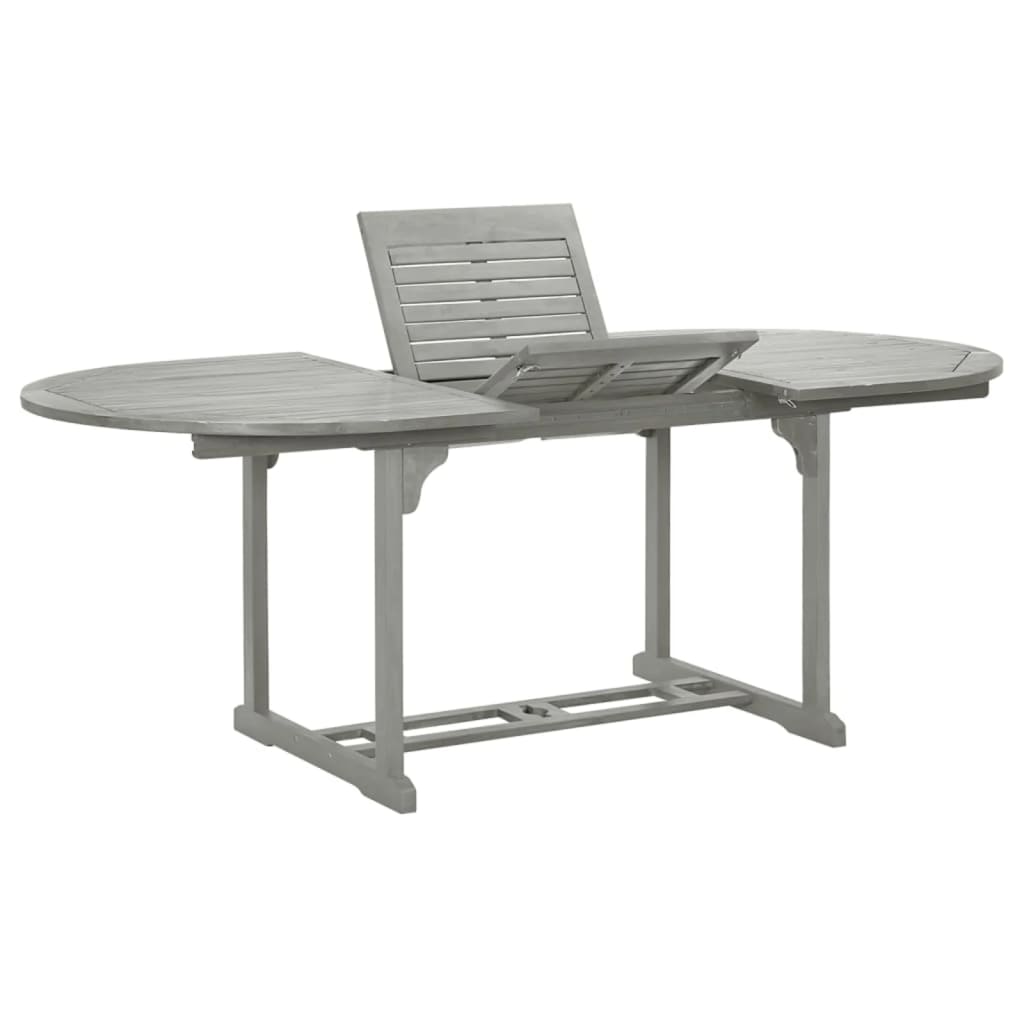 Mesa De Jardín Madera Maciza De Acacia Gris