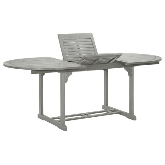 Mesa De Jardín Madera Maciza De Acacia Gris