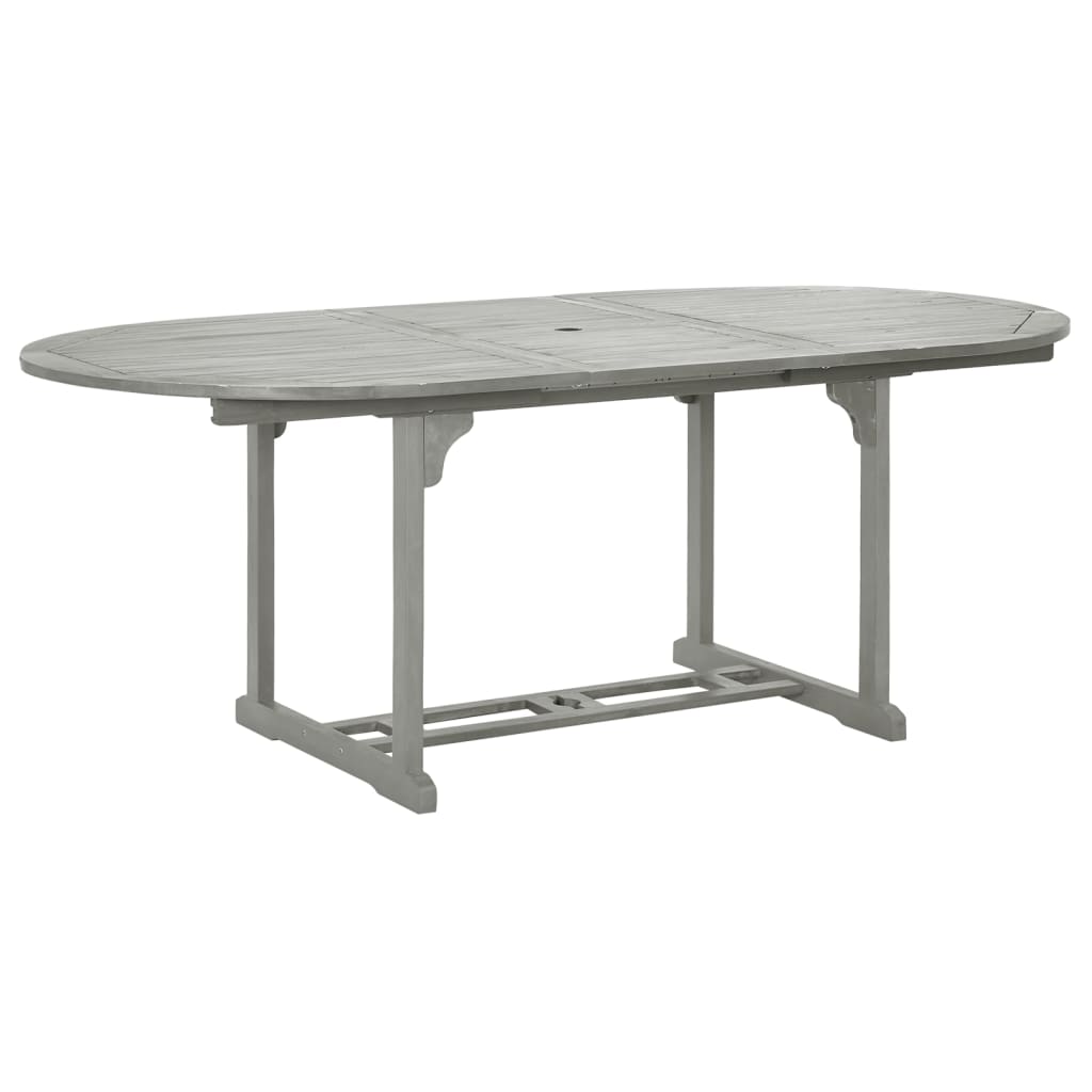 Mesa De Jardín Madera Maciza De Acacia Gris
