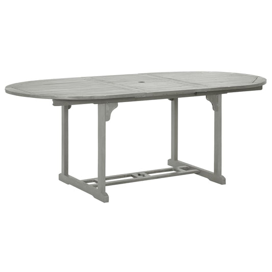 Mesa De Jardín Madera Maciza De Acacia Gris