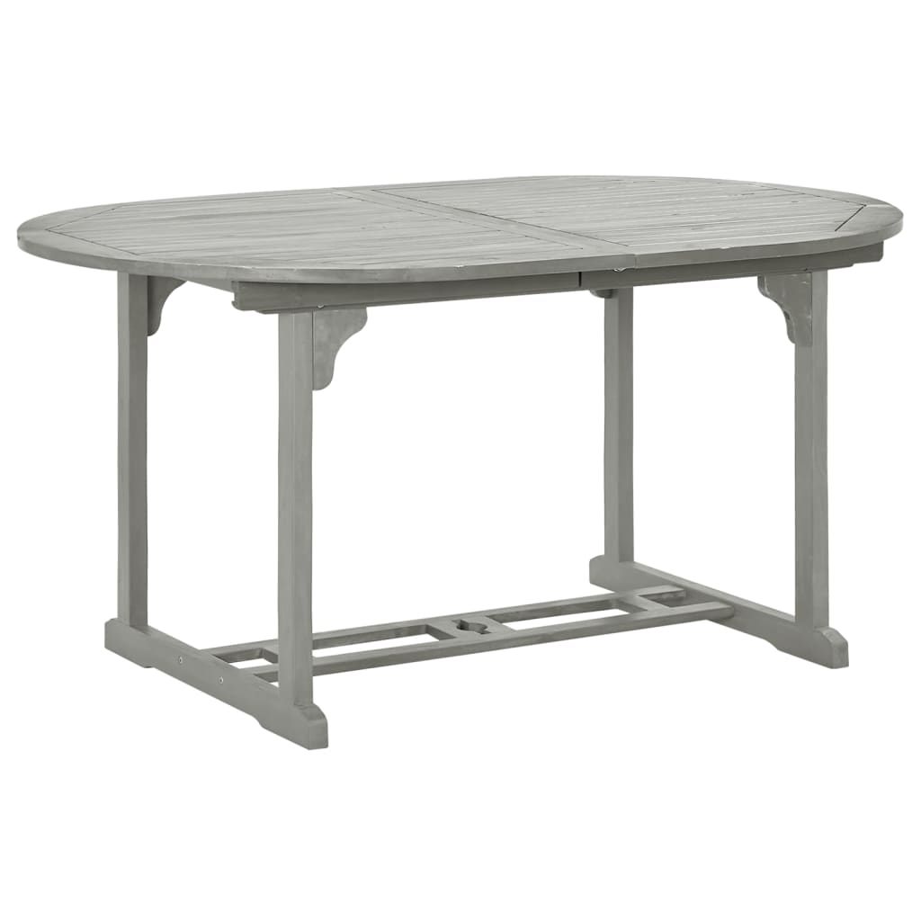 Mesa De Jardín Madera Maciza De Acacia Gris