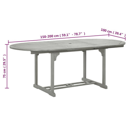 Mesa De Jardín Madera Maciza De Acacia Gris