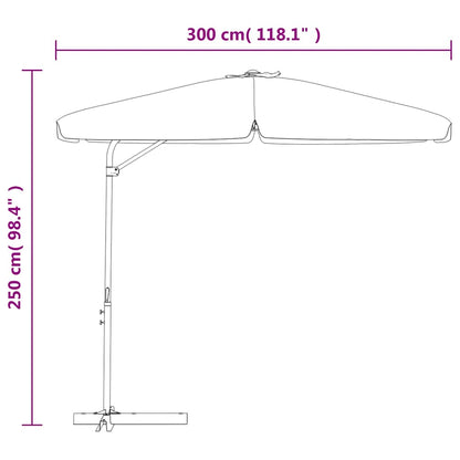 Sombrilla De Jardín Con Palo De Acero Taupe 300 Cm
