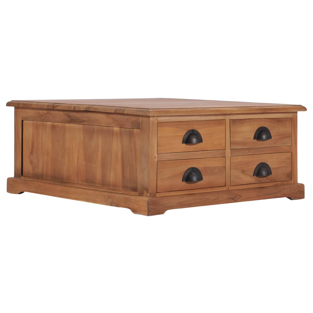 Mesa De Centro De Madera Maciza De Teca 68X68X30 Cm
