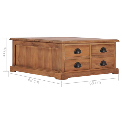 Mesa De Centro De Madera Maciza De Teca 68X68X30 Cm