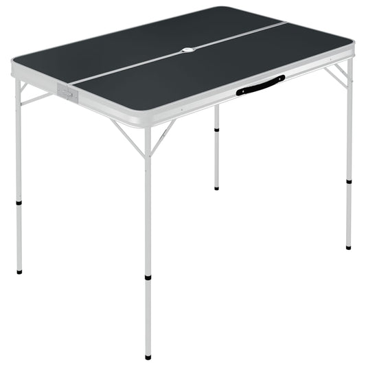 Mesa De Camping Plegable Con 2 Bancos Aluminio