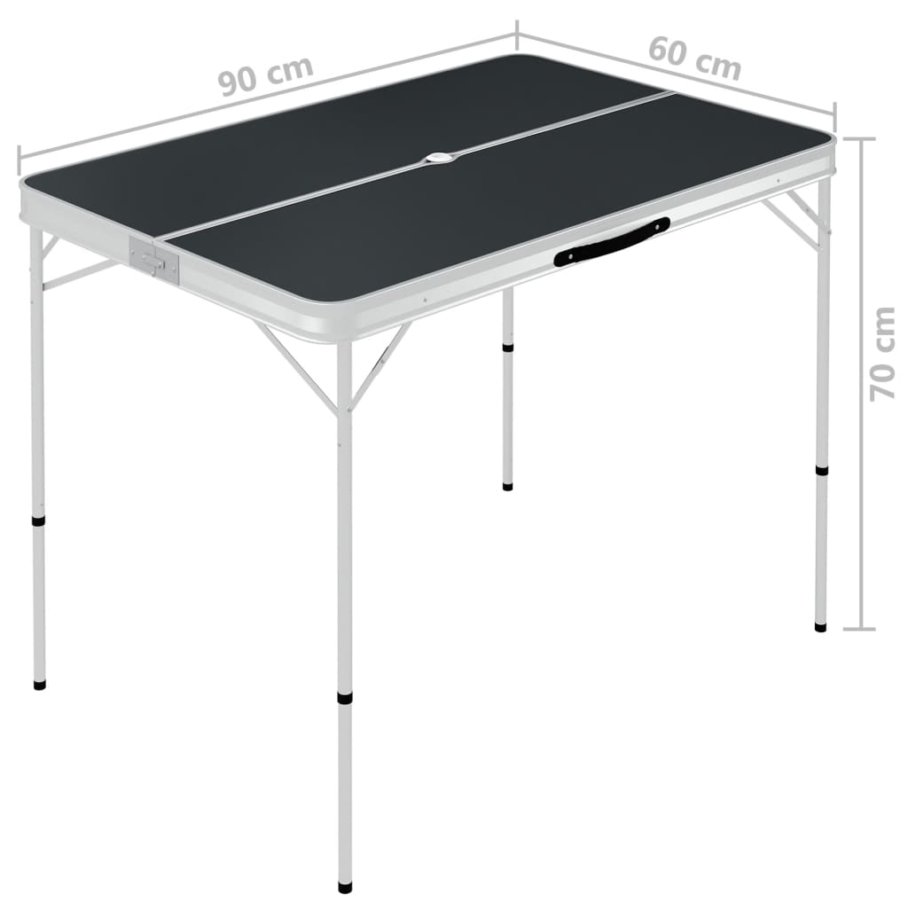Mesa De Camping Plegable Con 2 Bancos Aluminio