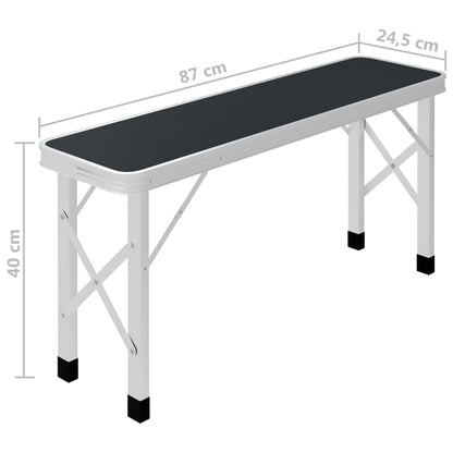 Mesa De Camping Plegable Con 2 Bancos Aluminio