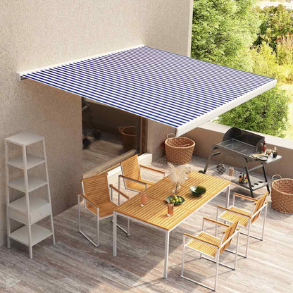 Toldo De Lona Azul Y Blanco 350X250 Cm