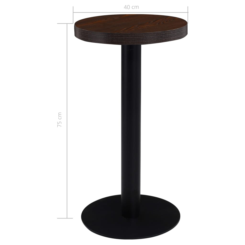 Mesa De Bistró Mdf Marrón Oscuro 40 Cm