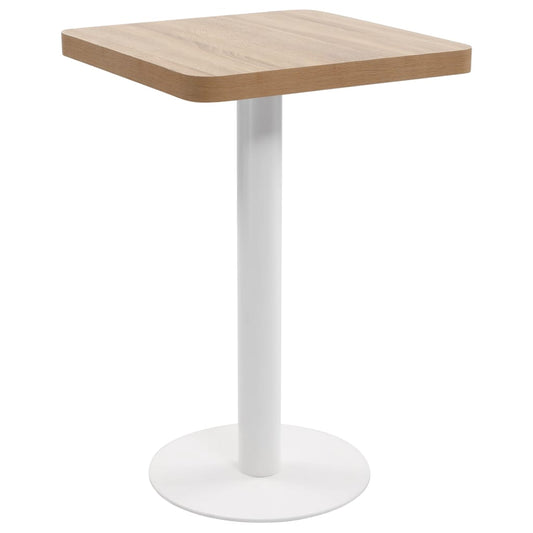 Mesa De Bistró Mdf Marrón Claro 50X50 Cm