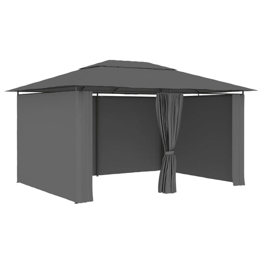 Carpa De Jardín Con Cortinas Gris 4X3 M