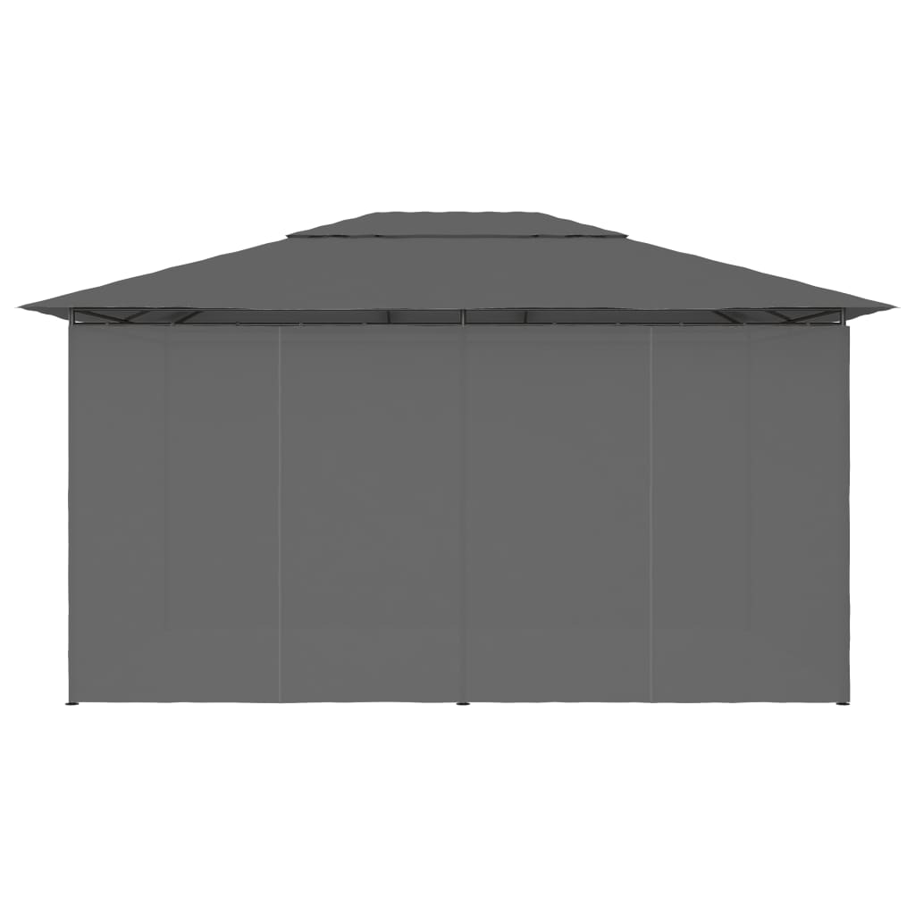 Carpa De Jardín Con Cortinas Gris 4X3 M