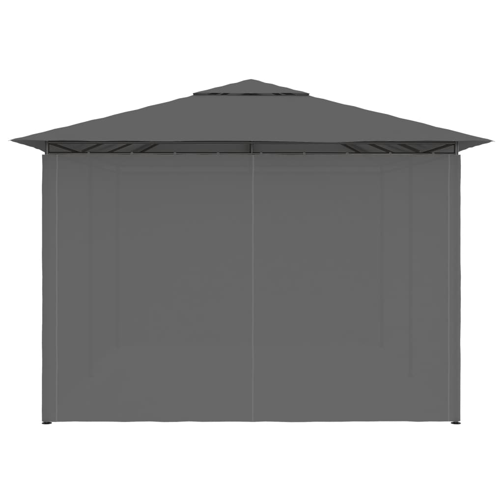 Carpa De Jardín Con Cortinas Gris 4X3 M