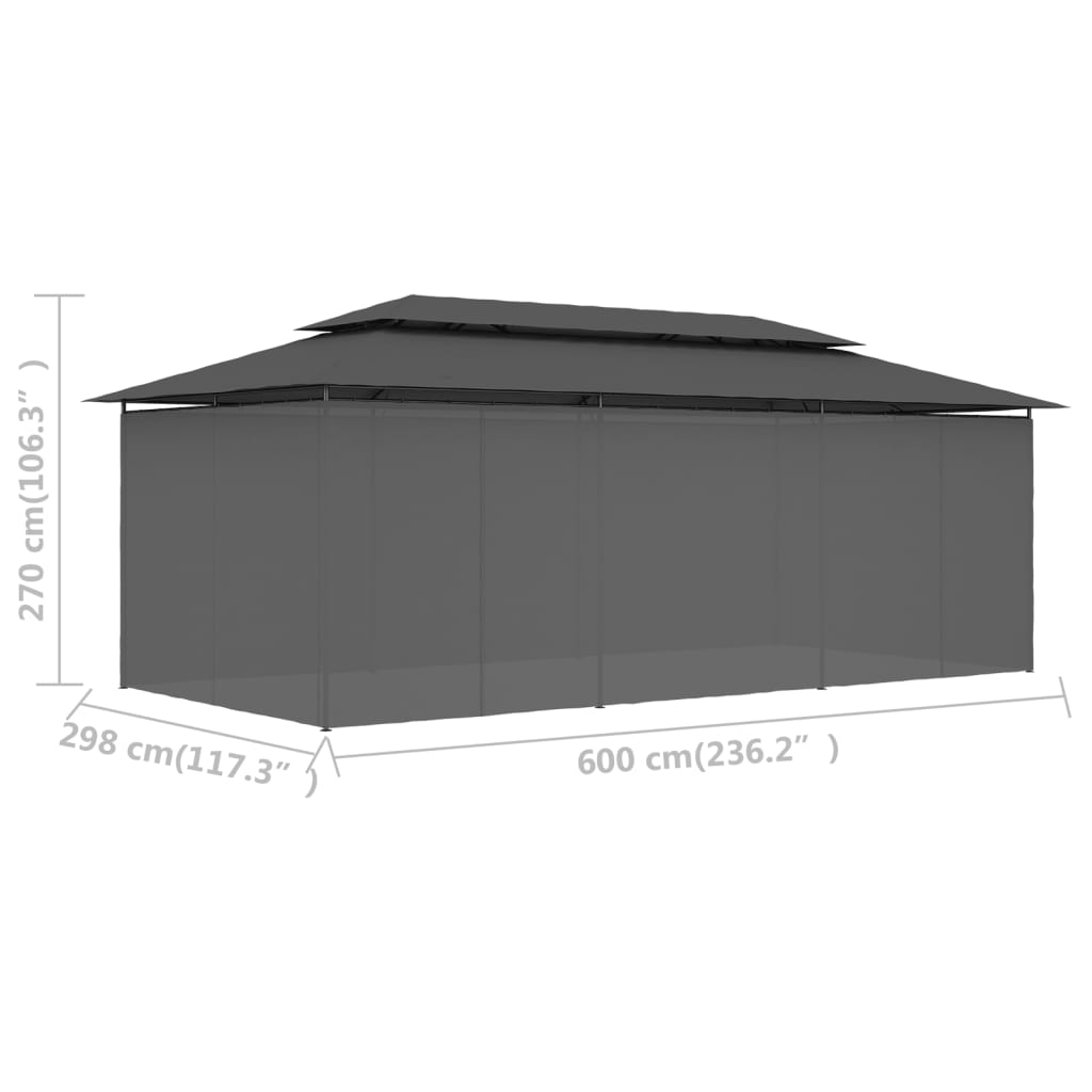 Cenador S Gris 600X298X270 Cm