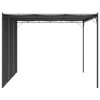 Cenador De Jardín Con Cortina Lateral Gris 3X3X2,25 M