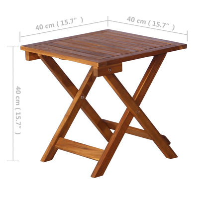 Tumbona Con Mesa Madera Maciza De Acacia Marrón