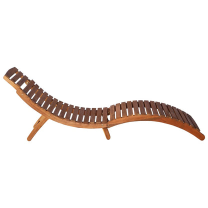 Tumbona Con Mesa Madera Maciza De Acacia Marrón