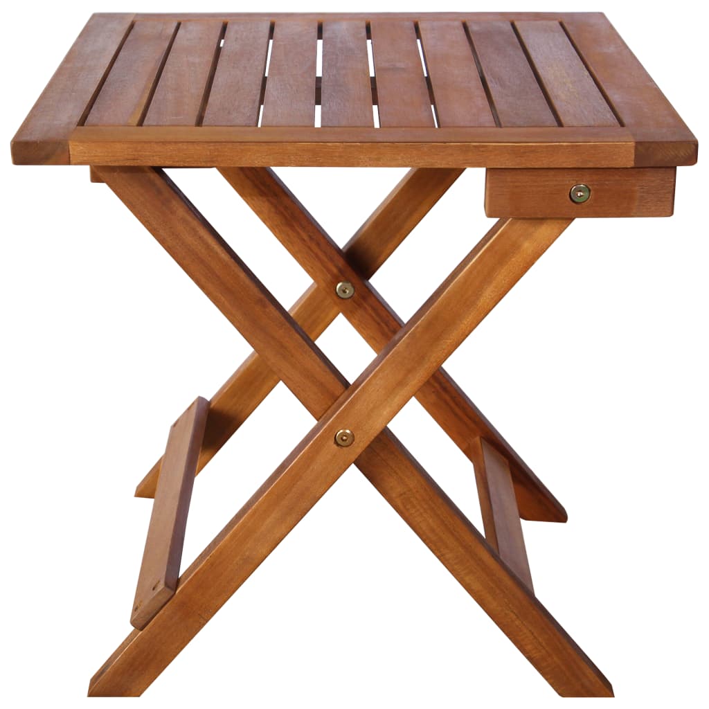 Tumbona Con Mesa Madera Maciza De Acacia Marrón