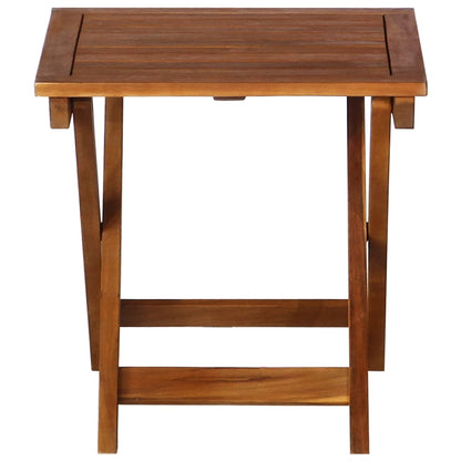 Tumbona Con Mesa Madera Maciza De Acacia Marrón