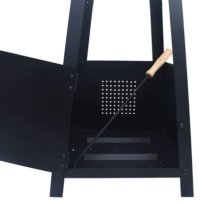Brasero De Acero Negro 35X35X99 Cm