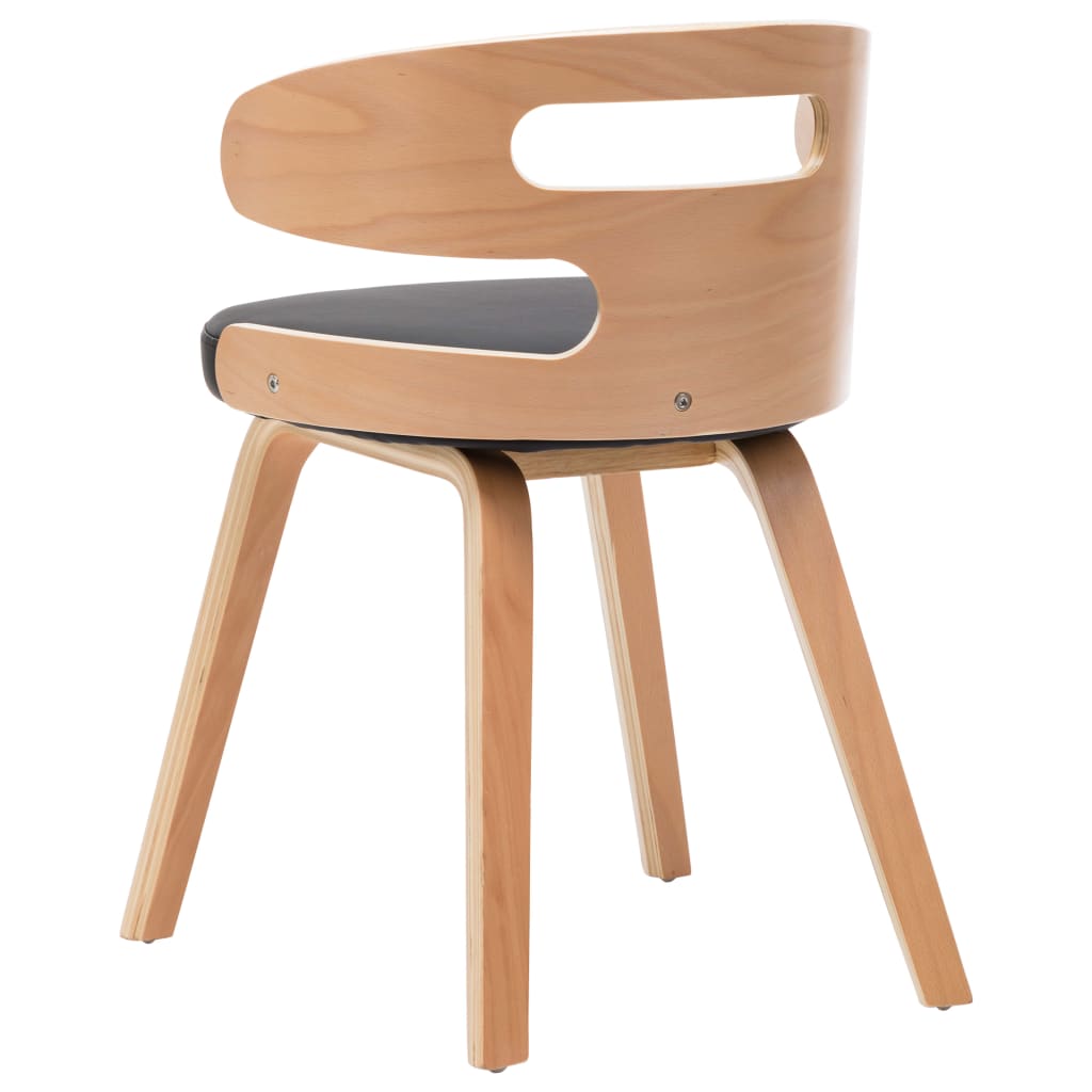 Sillas De Comedor 6 Unidades Madera Y Cuero Sintético Negro