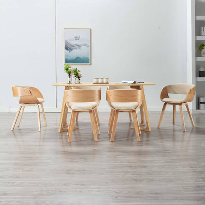 Sillas De Comedor 4 Uds Madera Curvada Cuero Sintético Negro