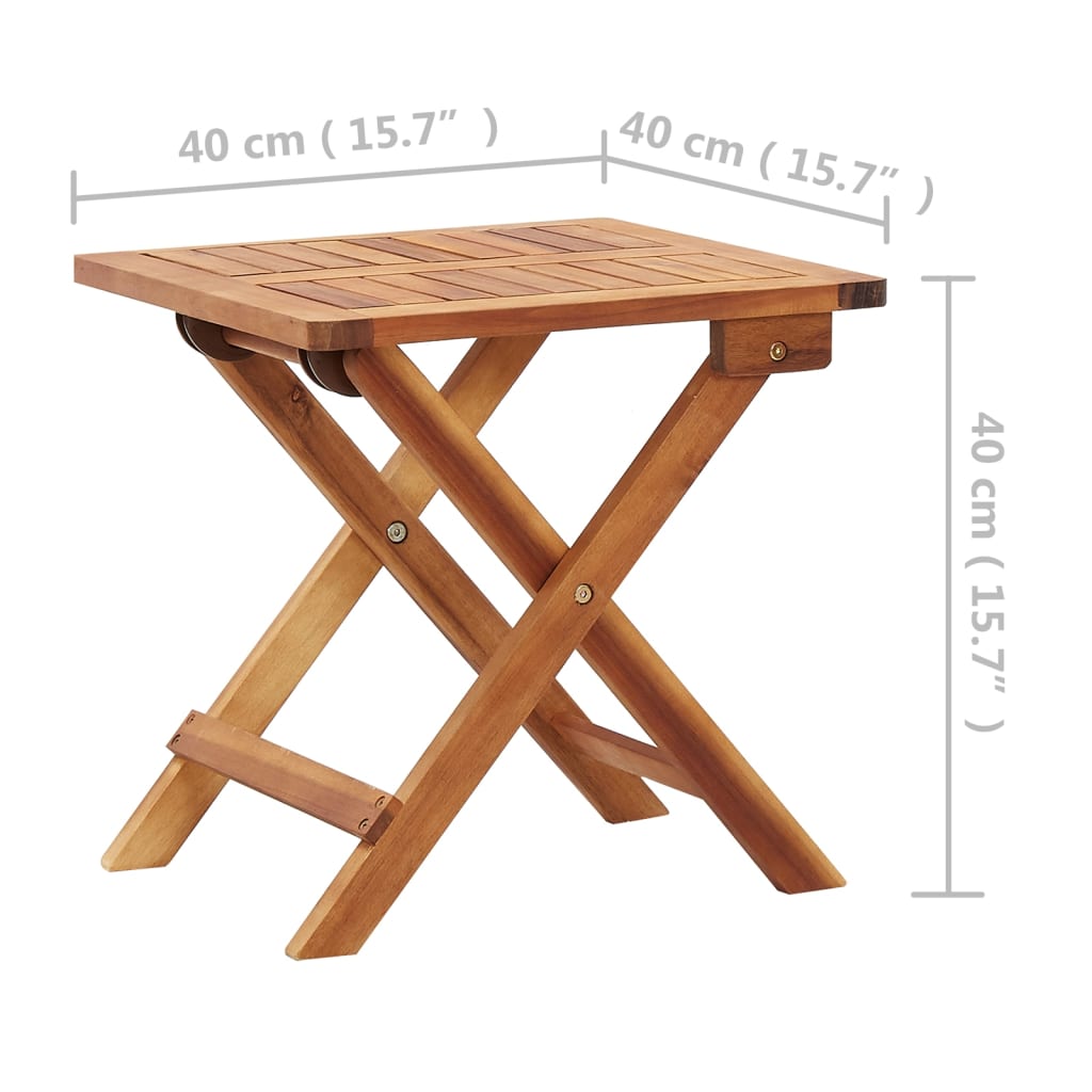 Mesa De Centro Plegable De Jardín Madera De Acacia 40X40X40 Cm