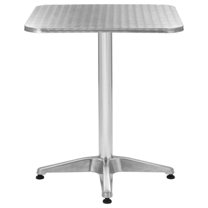 Mesa De Jardín De Aluminio Plateado