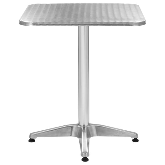 Mesa De Jardín De Aluminio Plateado