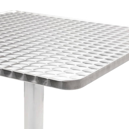 Mesa De Jardín De Aluminio Plateado