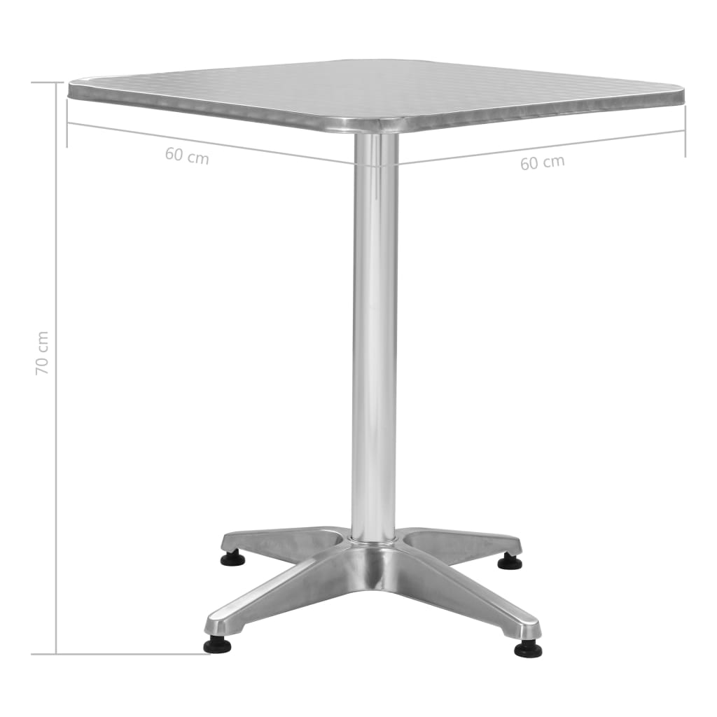 Mesa De Jardín De Aluminio Plateado