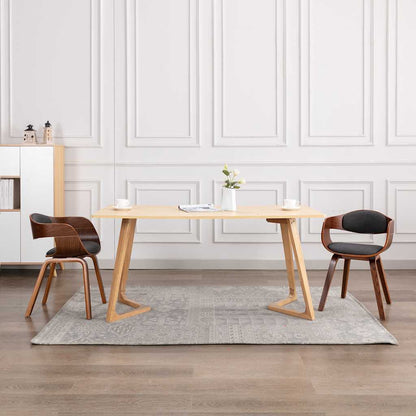 Sillas De Comedor 2 Unidades Madera Curvada Y Cuero Sintético