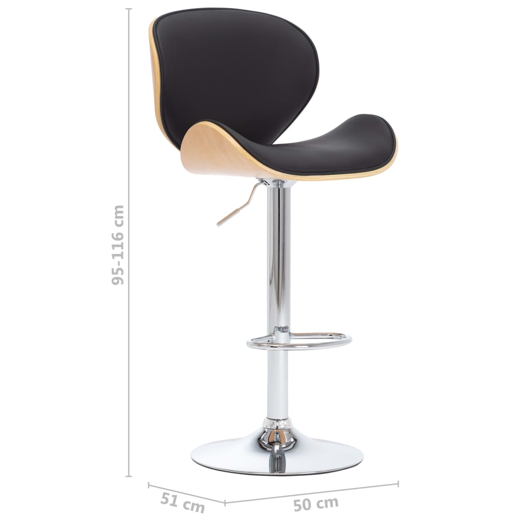 Taburete De Cocina Cuero Sintético Negro