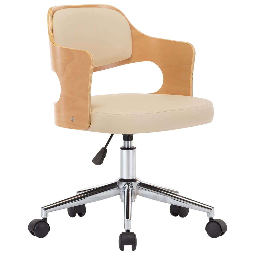 Silla De Comedor Giratoria Madera Curvada Cuero Sintético